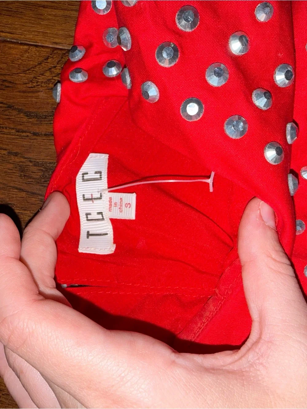 TCEC Red Rhinestone-Studded Top - Picture 2 of 3